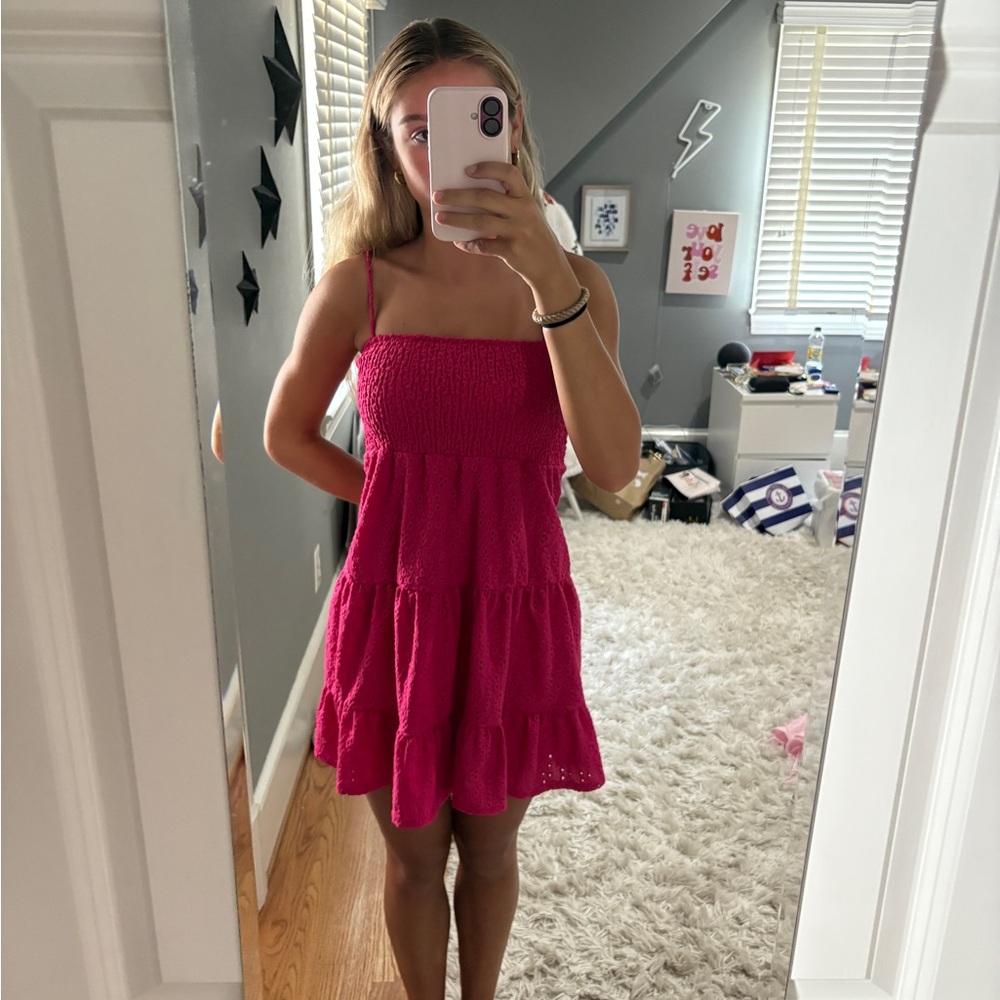 Pink Smocked Sundress